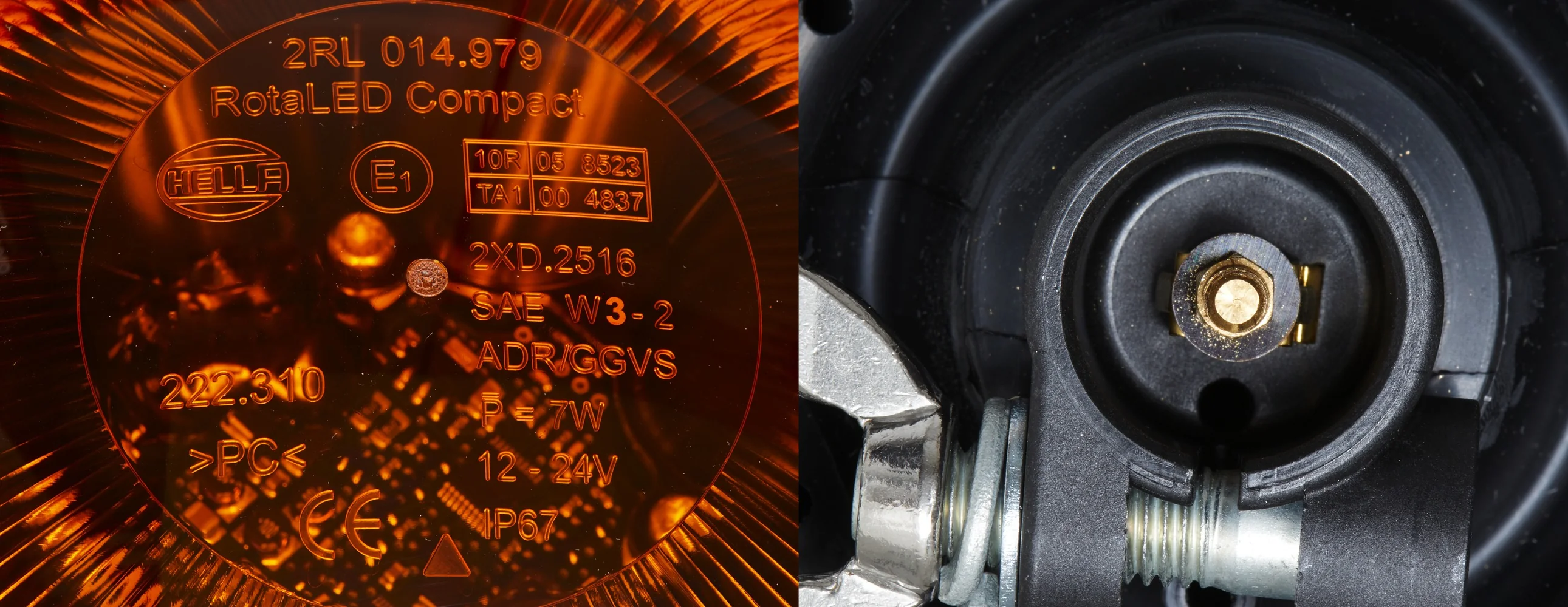 HELLA - 2RL 014 979-031 - LED-Rundumkennleuchte, RotaLED Compact, 12/24V, gelb (amber)