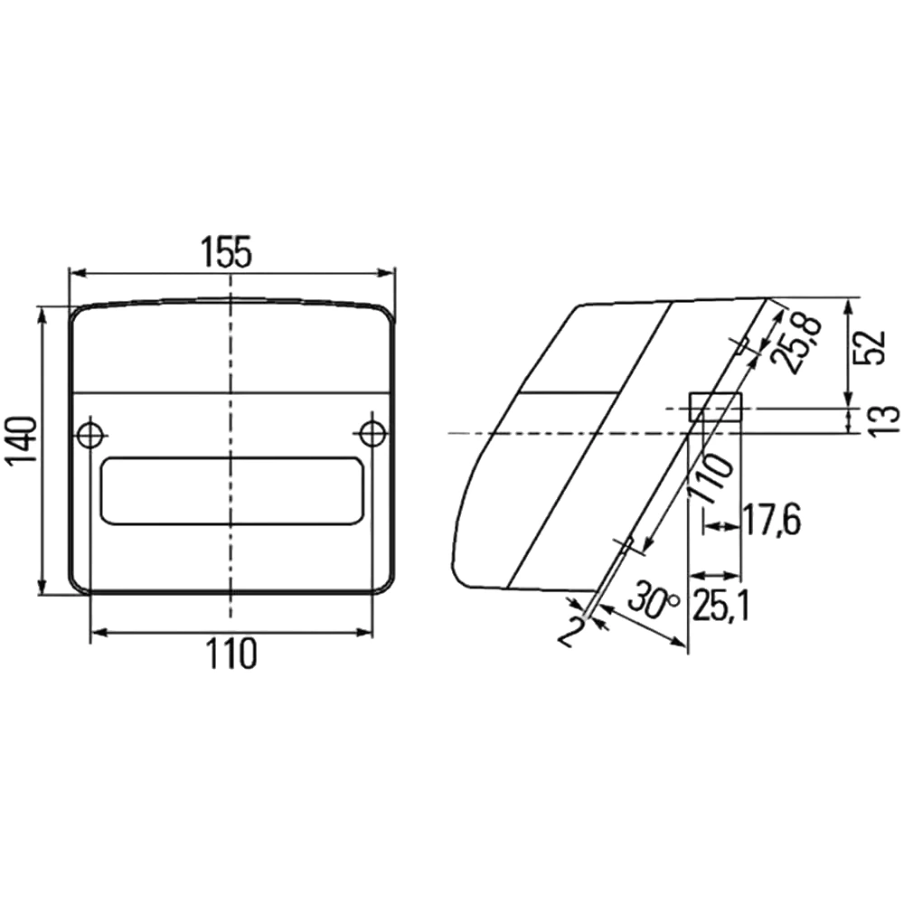 HELLA - 2SE 996 030-011 - Heckleuchte, Glühlampe, 12V – Links