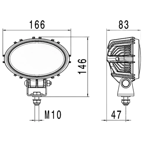 HELLA - 2XA 996 200-101 - LED-Arbeitsscheinwerfer, Projection Module, 48/12/24V