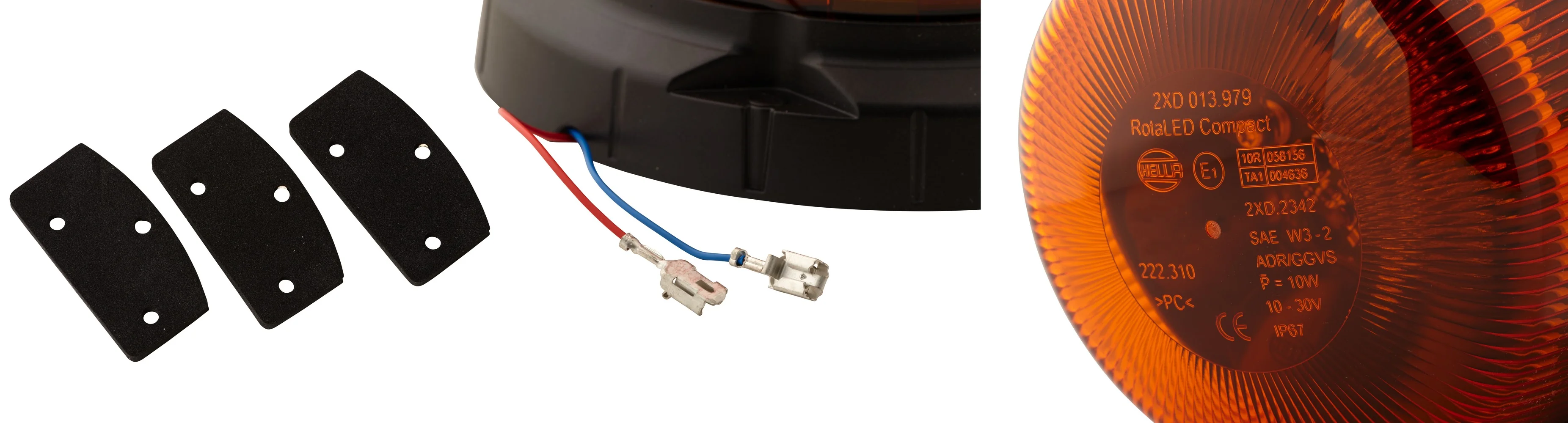 HELLA - 2XD 013 979-001 - LED-Blitz-Kennleuchte, RotaLED Compact, 12/24V, gelb (amber)