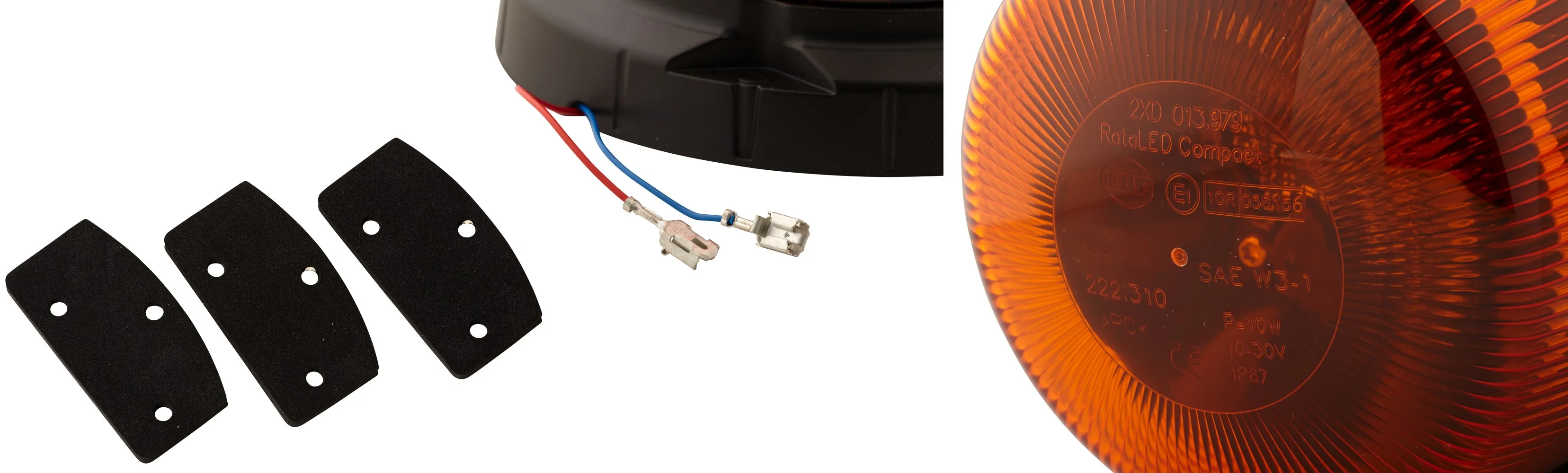 HELLA - 2XD 013 979-201 - LED-Blitz-Kennleuchte, RotaLED Compact, 12/24V, gelb (amber)