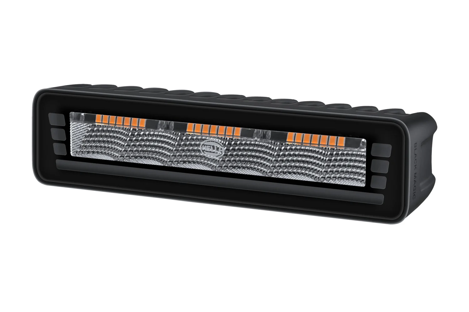 HELLA - 2ZR 358 236-221 - Lightbar, Black Magic Edgeless Pro 7" Mini, 12/24V, rot/gelb (amber), 500lm