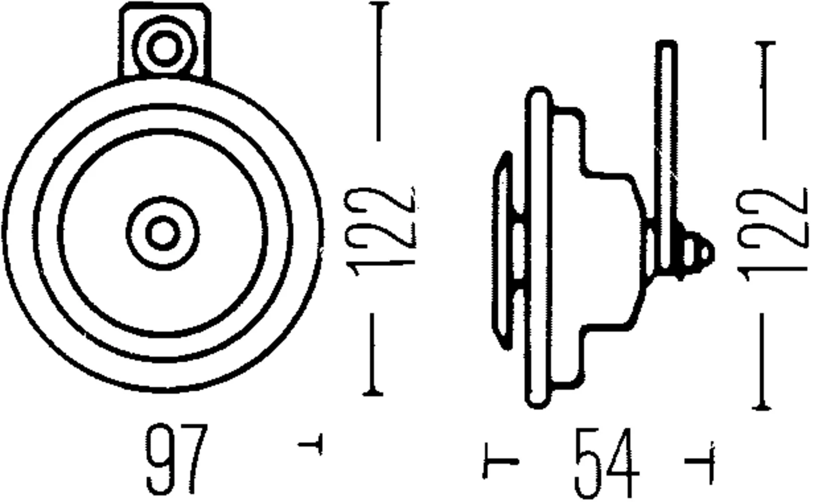 HELLA - 3AM 002 952-891 - Horn, M26, 12V, 105dB(A), Tiefton/Hochton, Menge: 2