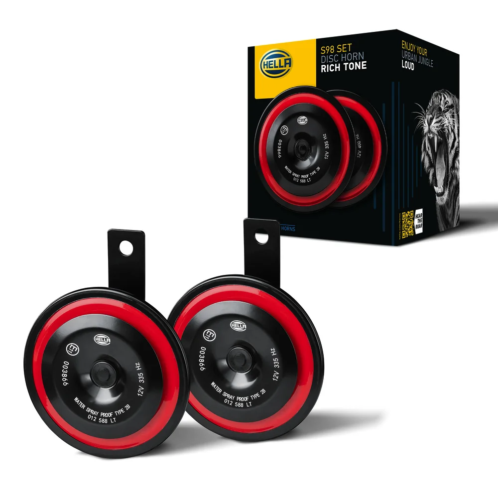 HELLA - 3AM 012 588-341 - Horn, HELLA STYLE HORN S98 SET, 12V, 115dB(A), Tiefton/Hochton, Menge: 2