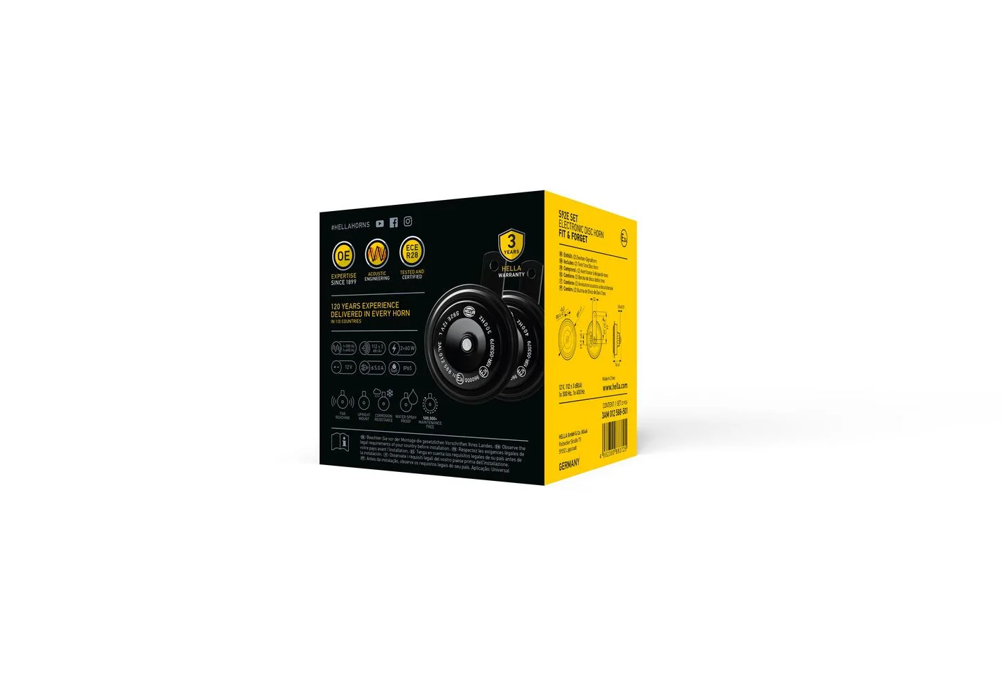 HELLA - 3AM 012 588-501 - Horn, 12V, 118dB(A)