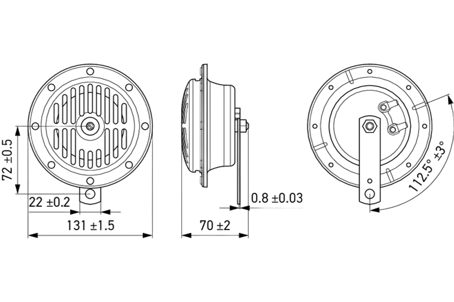 HELLA - 3CA 004 811-011 - Horn, HELLA HEAVY DUTY HORN DL50, 12V, 114dB(A), Hochton/Tiefton, Menge: 1