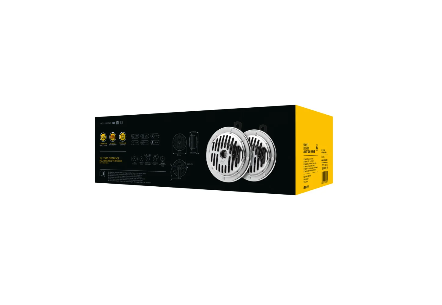 HELLA - 3CB 004 811-091 - Horn, HELLA PERFORMANCE HORN S130 SET, 12V, 114dB(A), Tiefton/Hochton, Meng