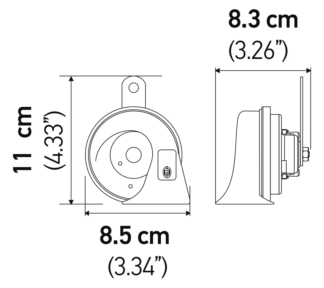 HELLA - 3FH 007 424-801 - Fanfare, HELLA STYLE HORN TE24 SET, 12V, 110dB(A), Tiefton/Hochton, Menge: