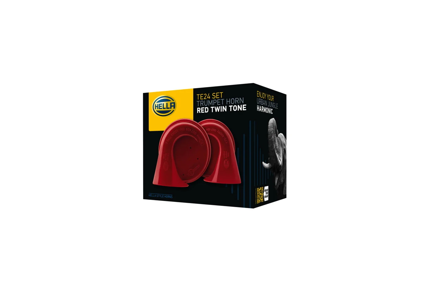 HELLA - 3FH 007 424-811 - Fanfare, HELLA STYLE HORN TE24 SET, 12V, 110dB(A), Tiefton/Hochton, Menge: