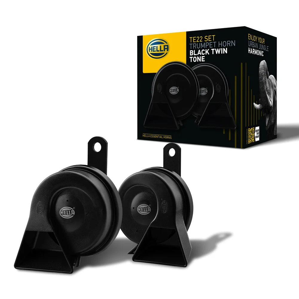 HELLA - 3FH 007 728-831 - Fanfare, HELLA ESSENTIAL HORN TE22 SET, 12V, 110dB(A), Hochton/Tiefton, Men