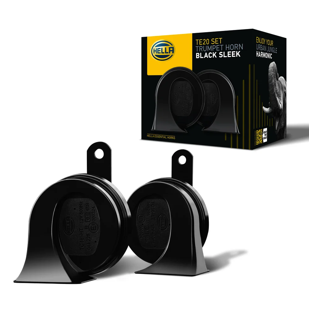 HELLA - 3FH 011 225-831 - Fanfare, HELLA ESSENTIAL HORN TE20 SET, 12V, 110dB(A), Hochton/Tiefton, Men
