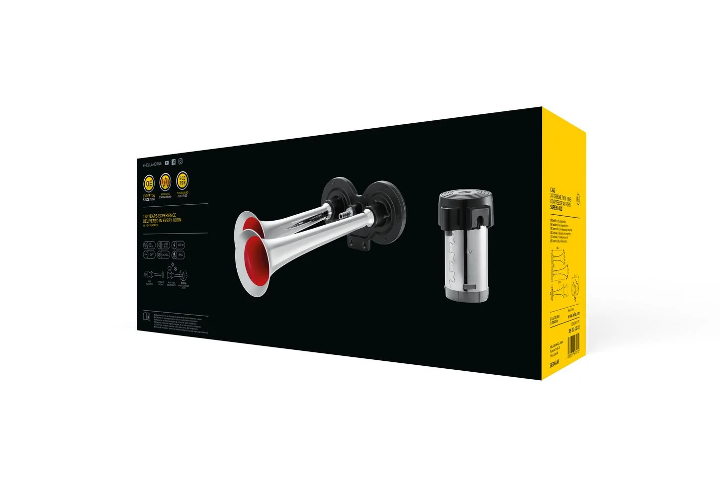 HELLA - 3PB 013 410-131 - Horn, 24V, 125dB(A)