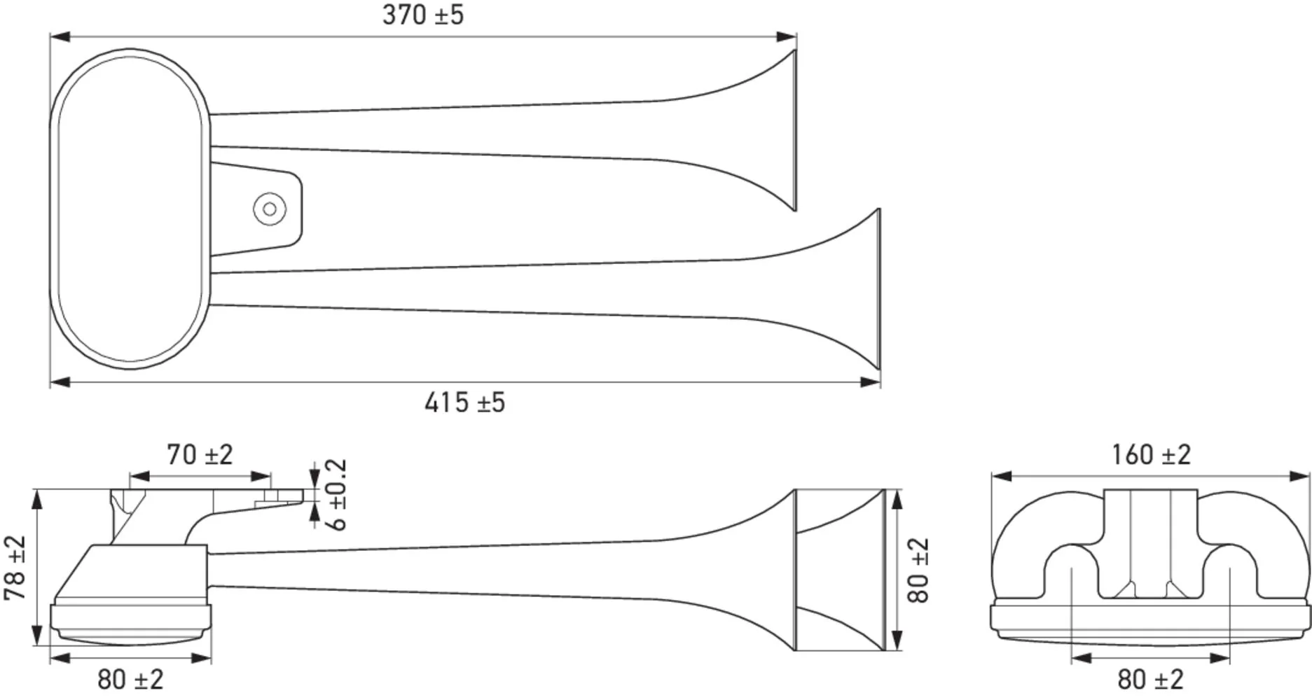HELLA - 3PB 013 410-201 - Horn