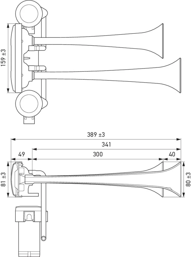 HELLA - 3PB 013 410-211 - Horn, 12V