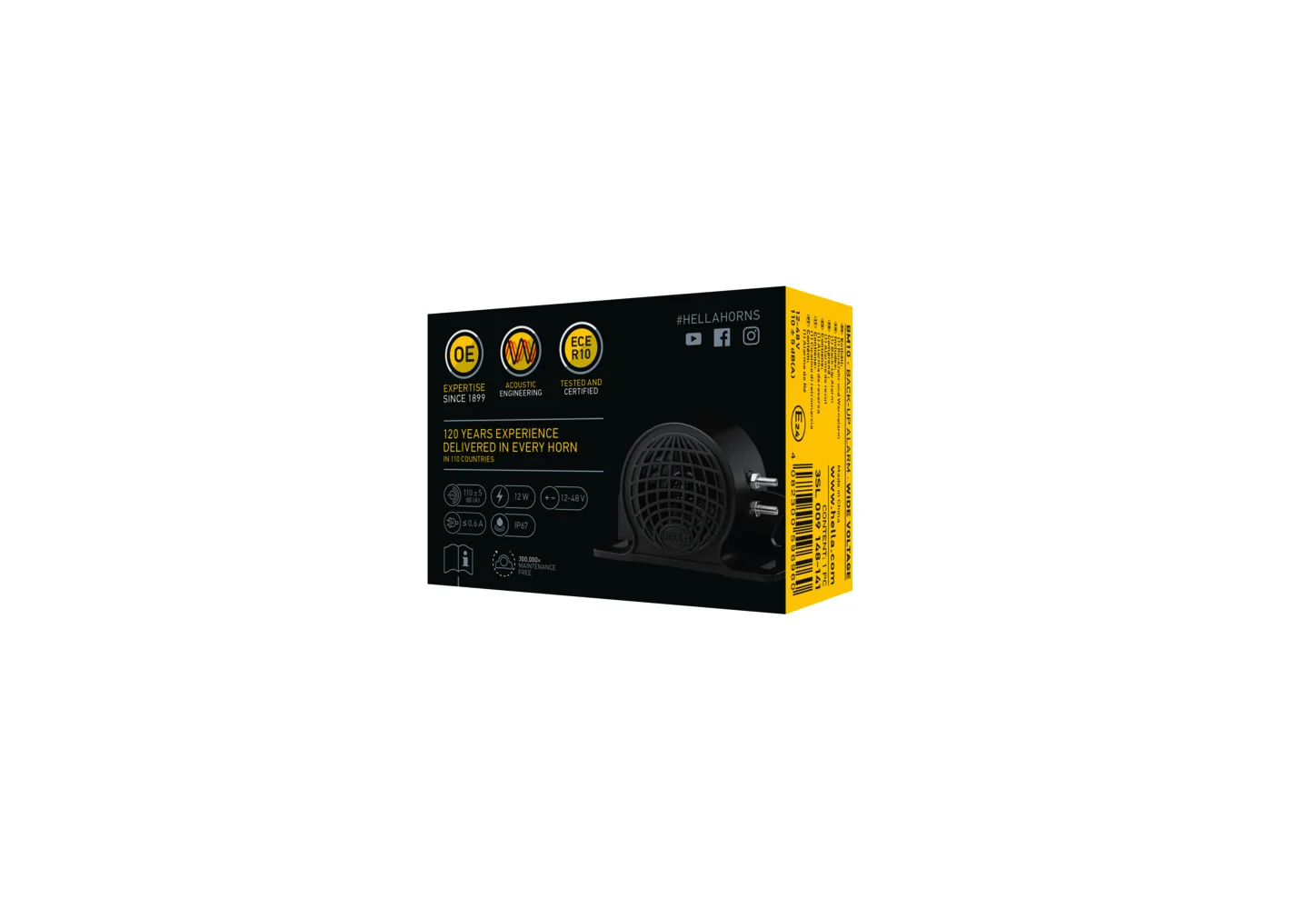 HELLA - 3SL 009 148-141 - Rückfahrwarner BM10, 110dB(A), Starkton, Menge: 1