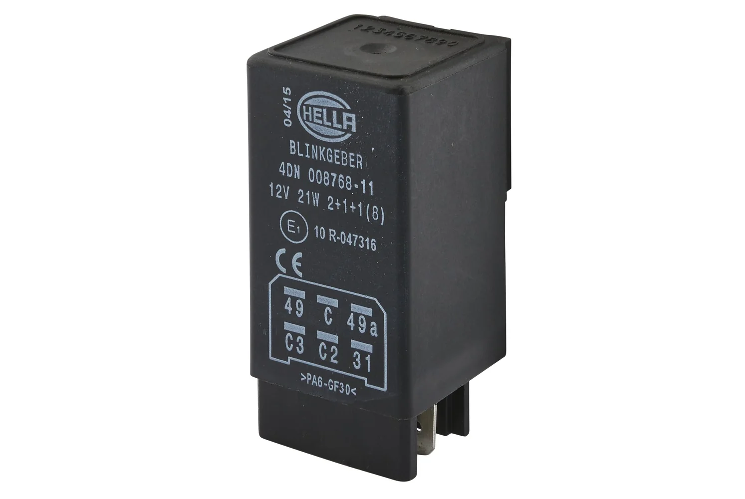 HELLA - 4DN 008 768-117 - Blinkgeber, 12V, 6-polig