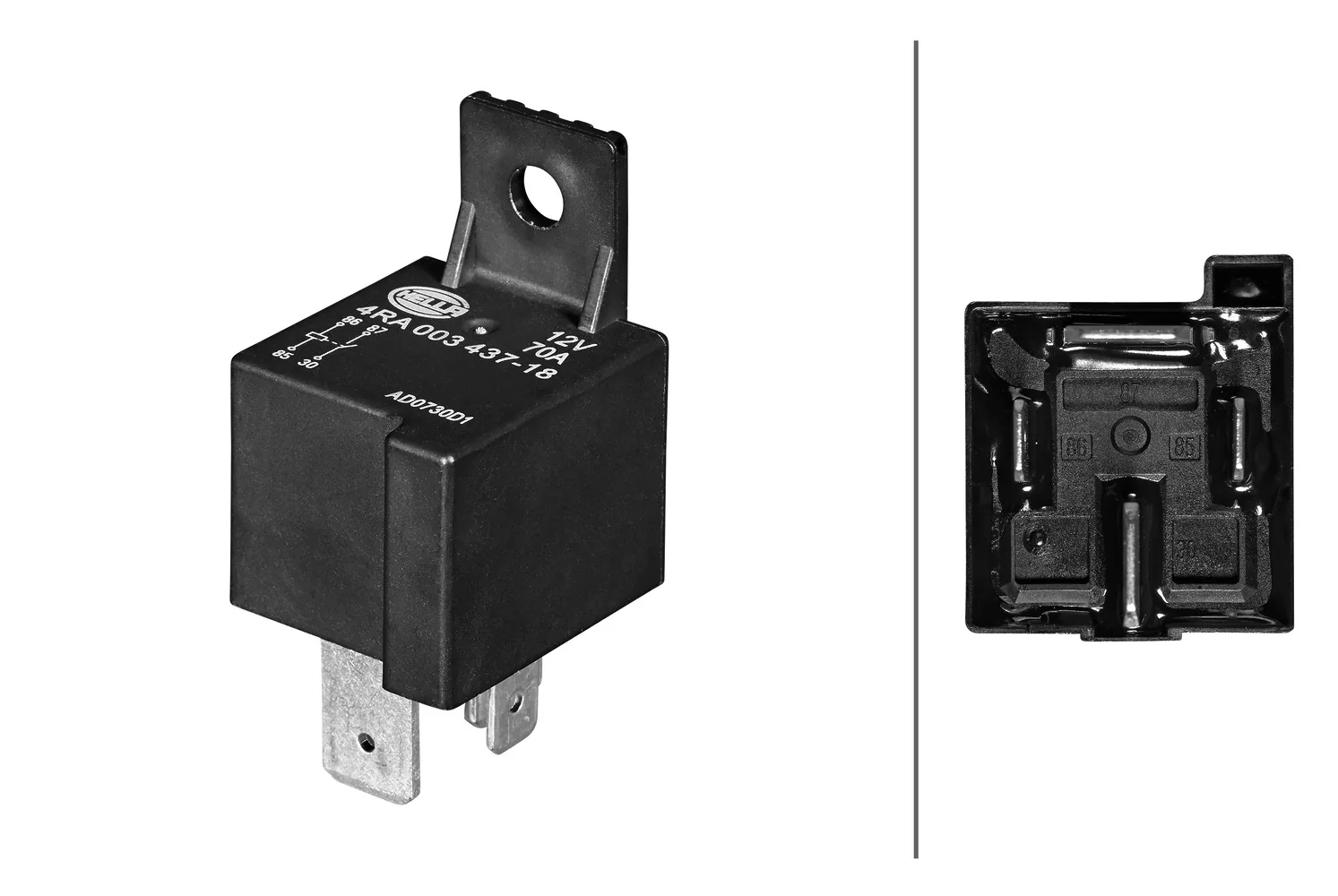 HELLA - 4RA 003 437-191 - Relais, Arbeitsstrom, 24V, 4-polig