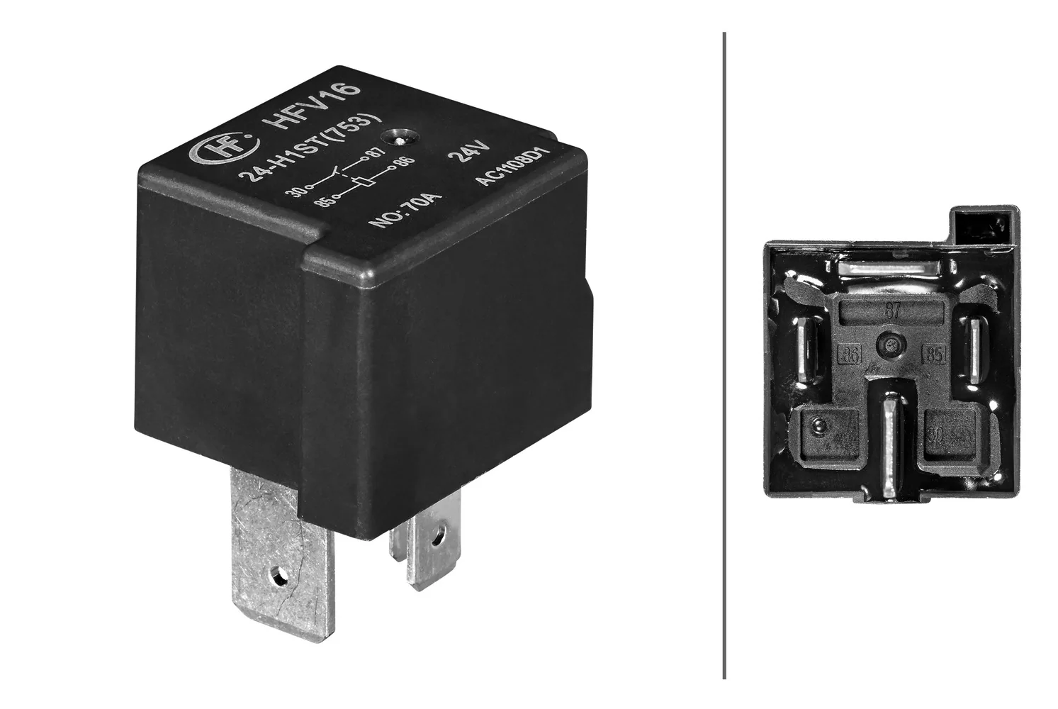 HELLA - 4RA 003 437-221 - Relais, Arbeitsstrom, 24V, 4-polig