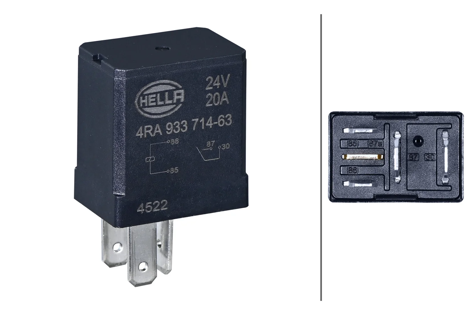 HELLA - 4RA 933 714-631 - Relais, Arbeitsstrom, 24V, 4-polig