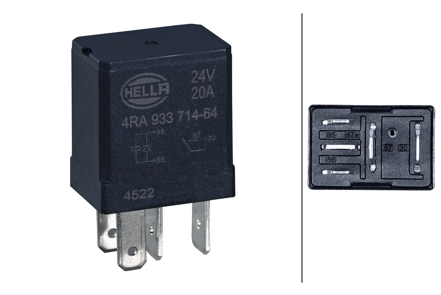 HELLA - 4RA 933 714-641 - Relais, Arbeitsstrom, 24V, 4-polig