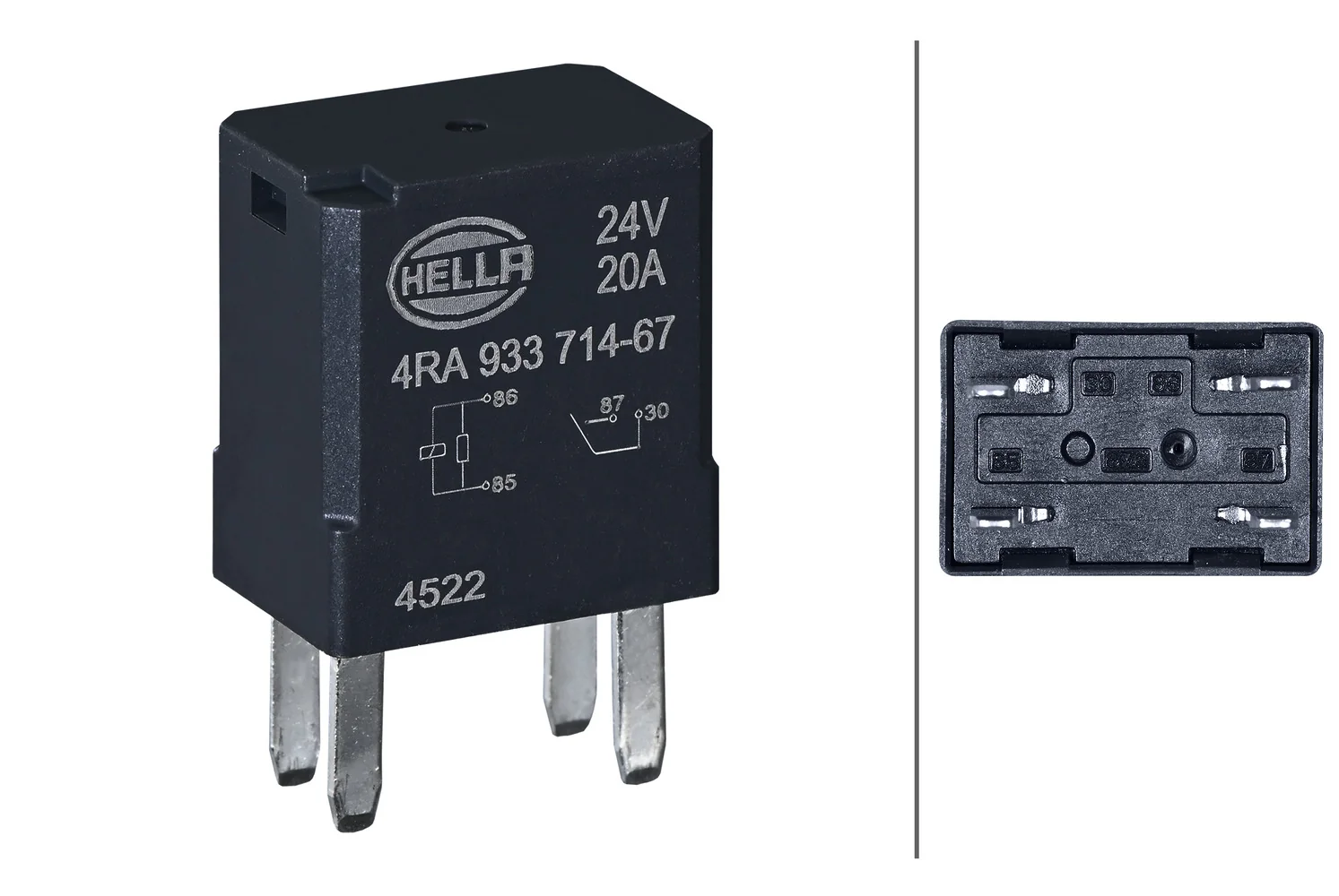 HELLA - 4RA 933 714-671 - Relais, Arbeitsstrom, 24V, 4-polig