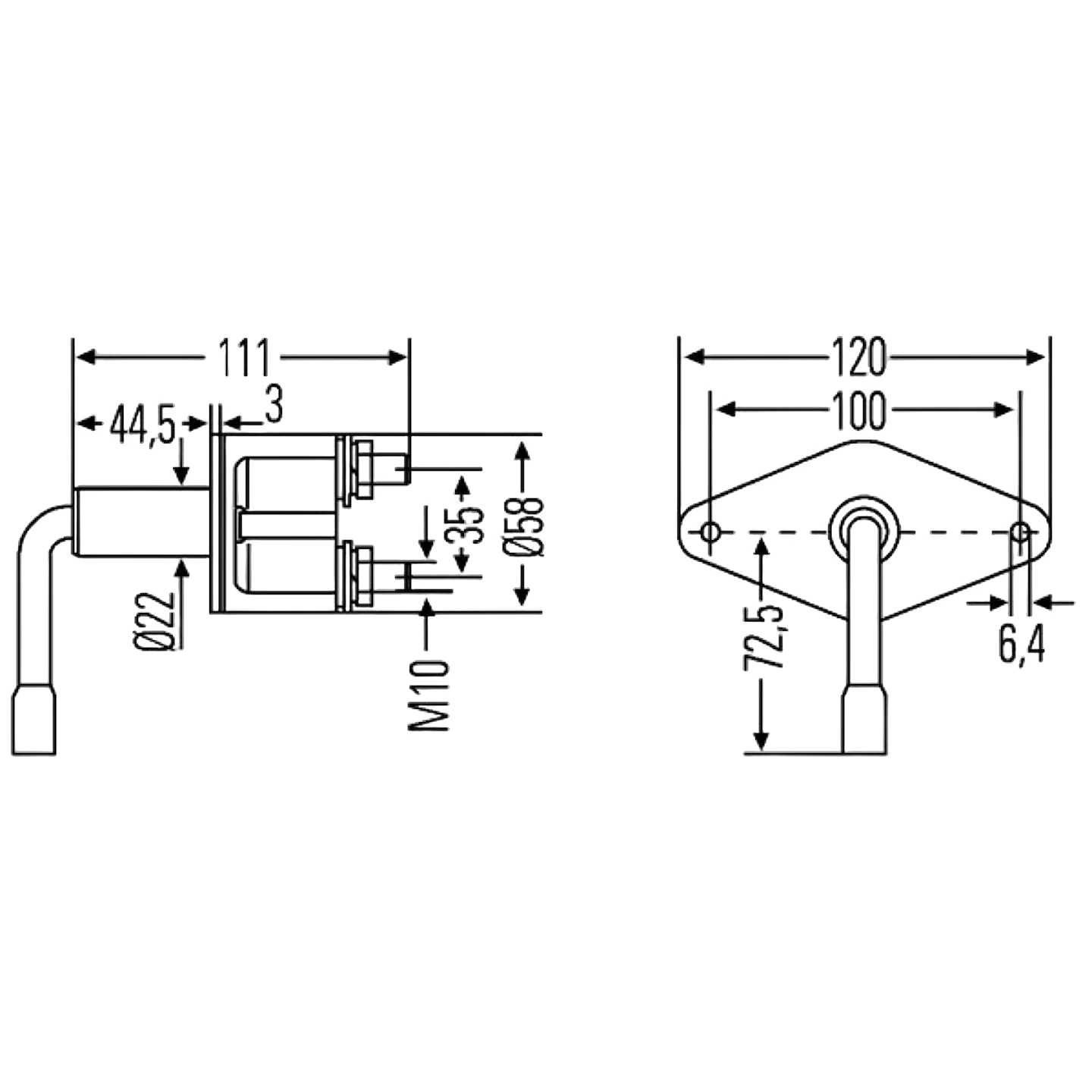 HELLA - 6EK 001 559-011 - Hauptschalter, Batterie, Drehbetätigung, Anschlussanzahl: 2