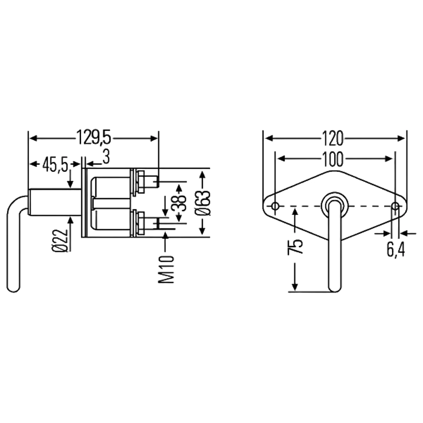 HELLA - 6EK 008 458-037 - Hauptschalter, Batterie, Drehbetätigung, 24/12V, Anschlussanzahl: 2