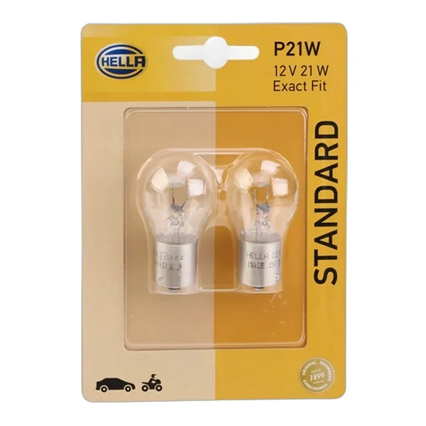 HELLA - 8GA 002 073-123 - Glühlampe, P21W, Standard, 12V, 21W, Menge: 2