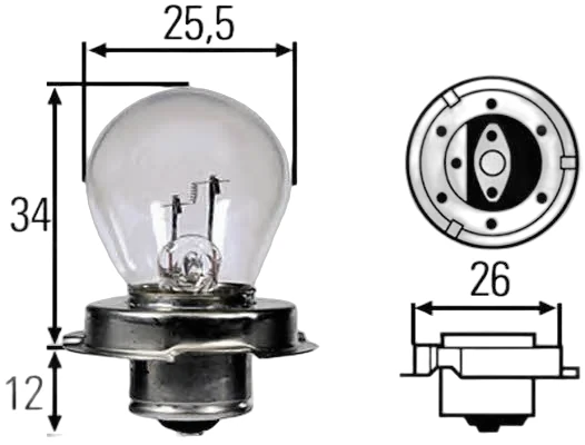 HELLA - 8GA 008 899-061 - Halogen-Glühlampe, S3, Standard, 6V, 15W, Menge: 10