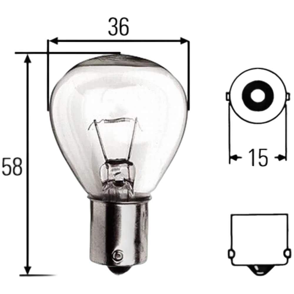 HELLA - 8GA 008 899-121 - Halogen-Glühlampe, S3, Standard, 12V, 15W, Menge: 1