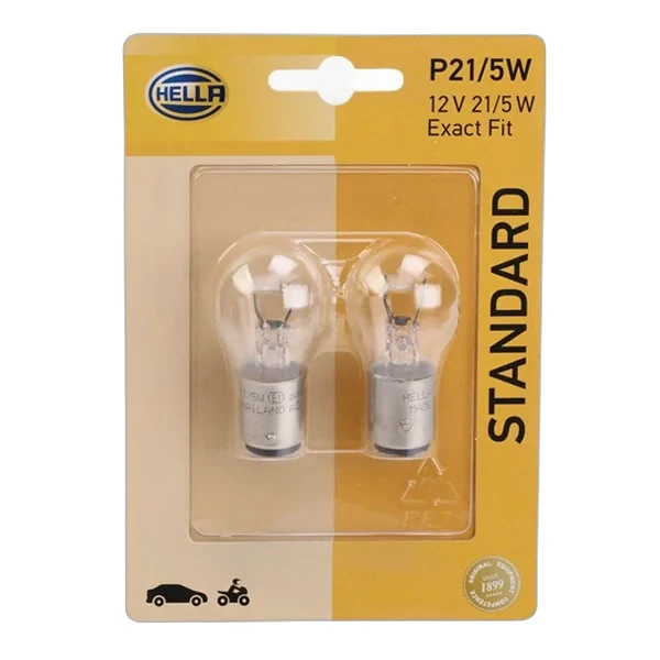 HELLA - 8GD 002 078-123 - Glühlampe, P21/5W, Standard, 12V, 21/5W, Menge: 2