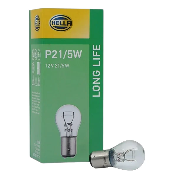 HELLA - 8GD 002 078-173 - Glühlampe, P21/5W, Long Life, 12V, 5W, Menge: 2