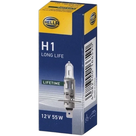HELLA - 8GH 002 089-351 - Halogen-Glühlampe, H1, Long Life, 12V, 55W, Menge: 1