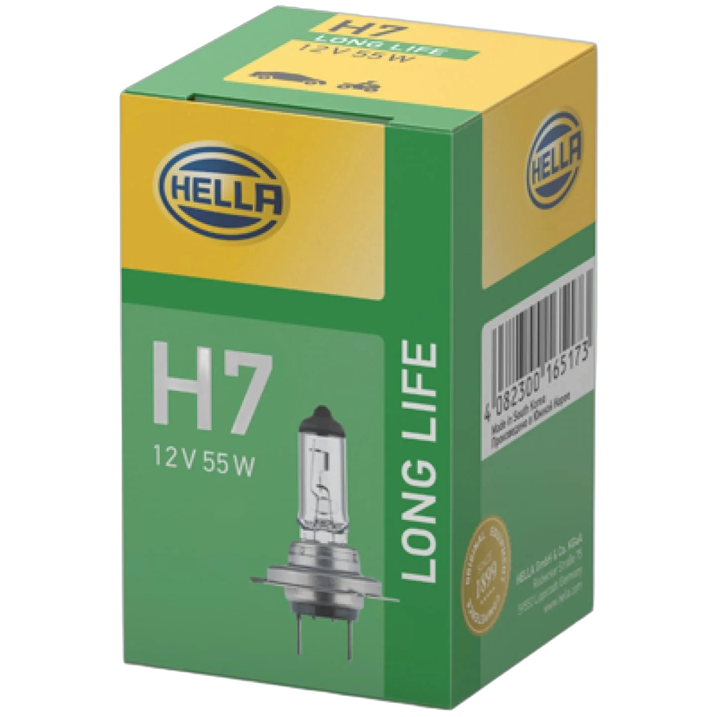 HELLA - 8GH 007 157-201 - Halogen-Glühlampe, H7, Long Life, 12V, 55W, Menge: 1