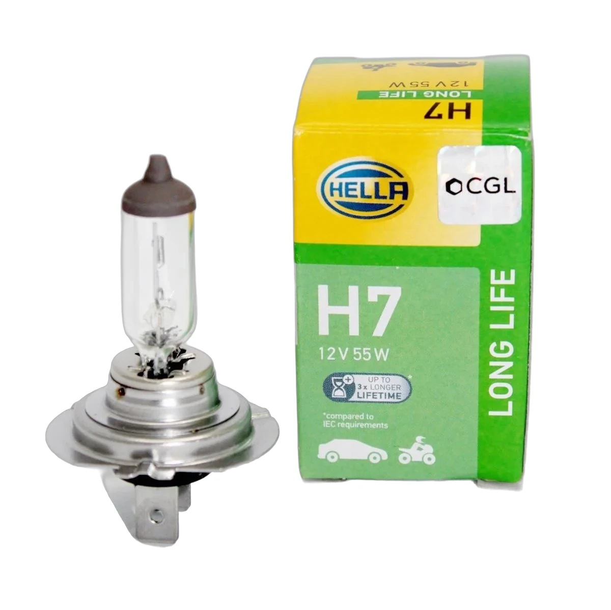 HELLA - 8GH 007 157-201 - Halogen-Glühlampe, H7, Long Life, 12V, 55W, Menge: 1