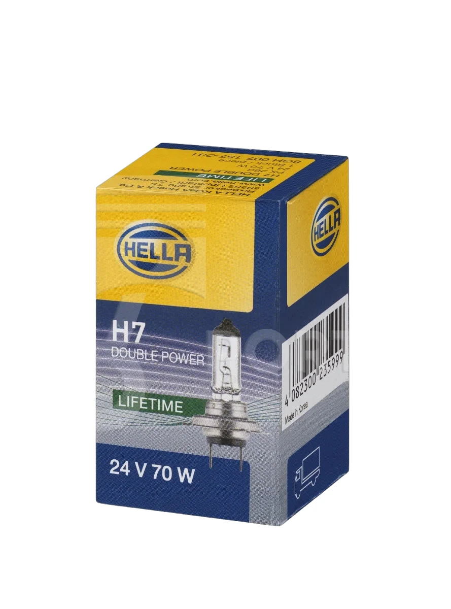 HELLA - 8GH 007 157-231 - Halogen-Glühlampe, H7/verlängerte Lebensdauer, Heavy Duty Expert, 24V, 70W -