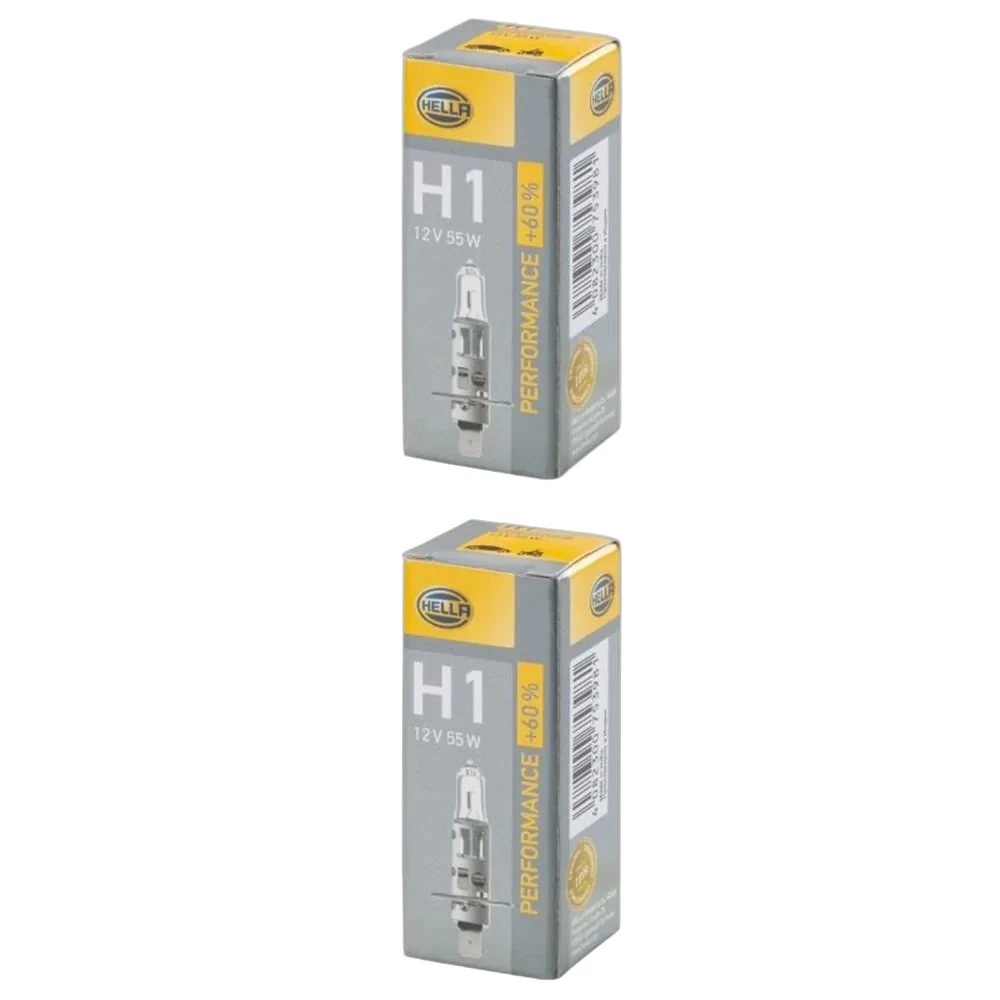HELLA - 8GH 223 498-211 - Halogen-Glühlampe, H1, Performance, 12V, 55W, Menge: 1