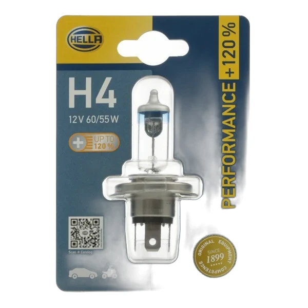 HELLA - 8GJ 223 498-121 - Halogen-Glühlampe, H4, White Light, 12V, 60/55W, Menge: 1