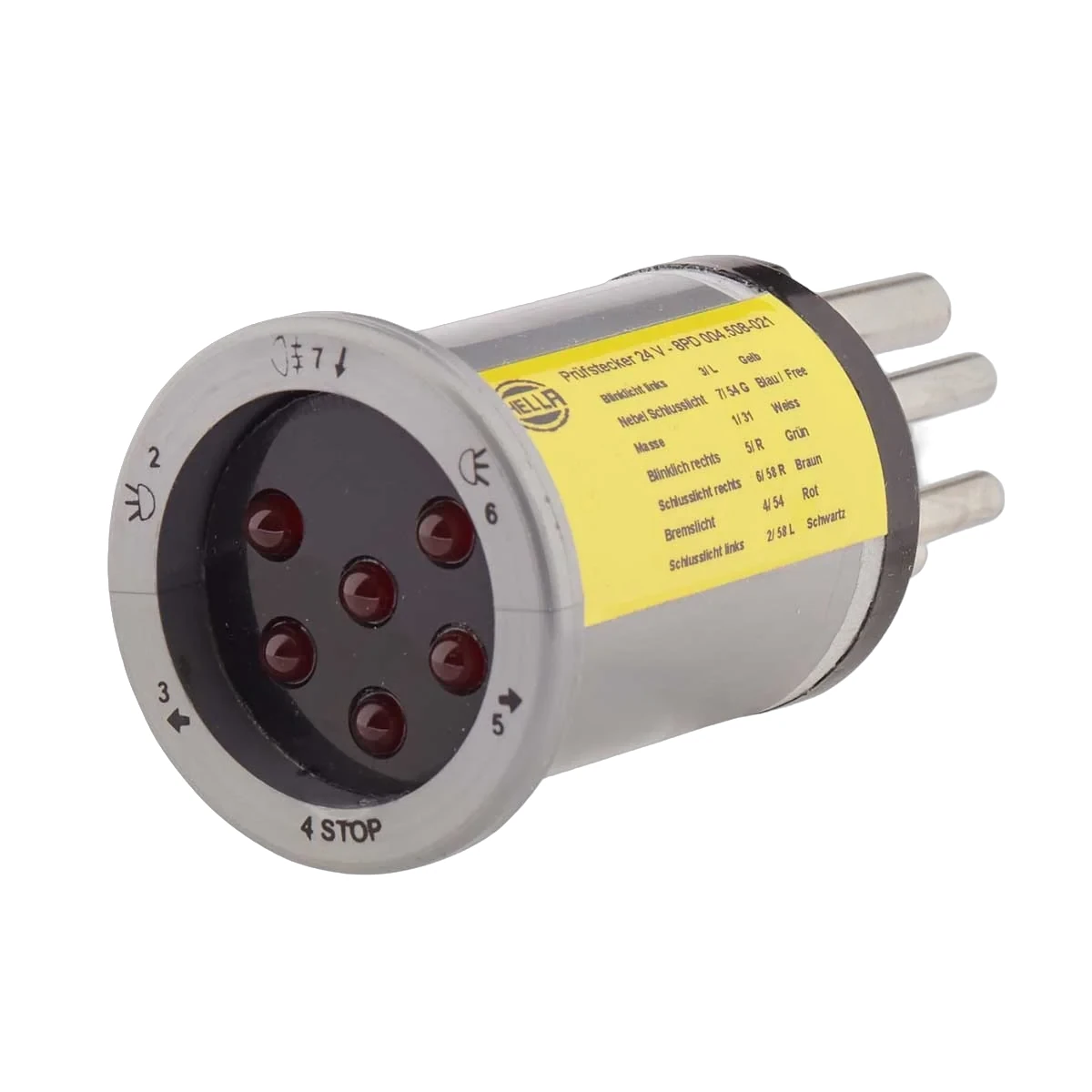 HELLA - 8PD 004 508-001 - Prüfgerät, Anhängersteckdose, 12V, 7-polig