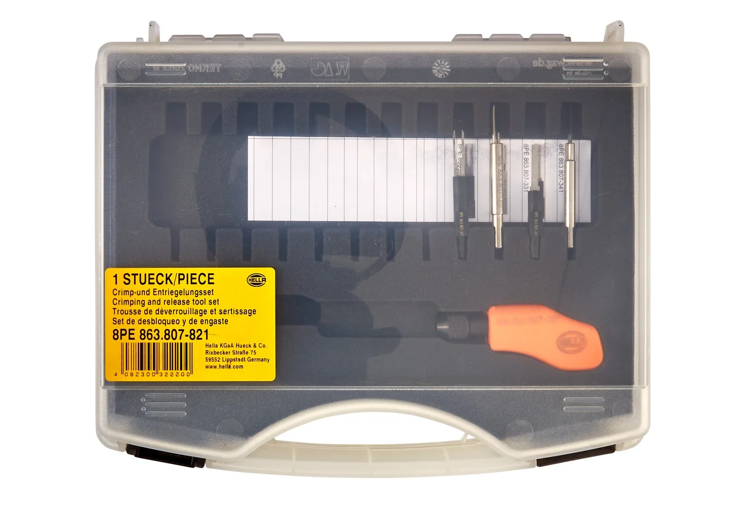HELLA - 8PE 863 807-821 - Crimpzangeneinsatz-Set, Kunststoff, schwarz/weiß, Set