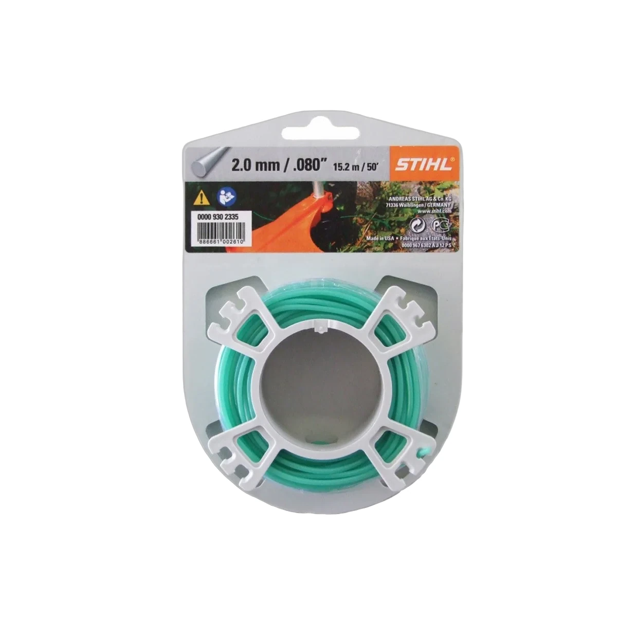 Stihl - 0000-930-2335 - Runde Linie Durchmesser 2,0 mm x 14,0 m Grün