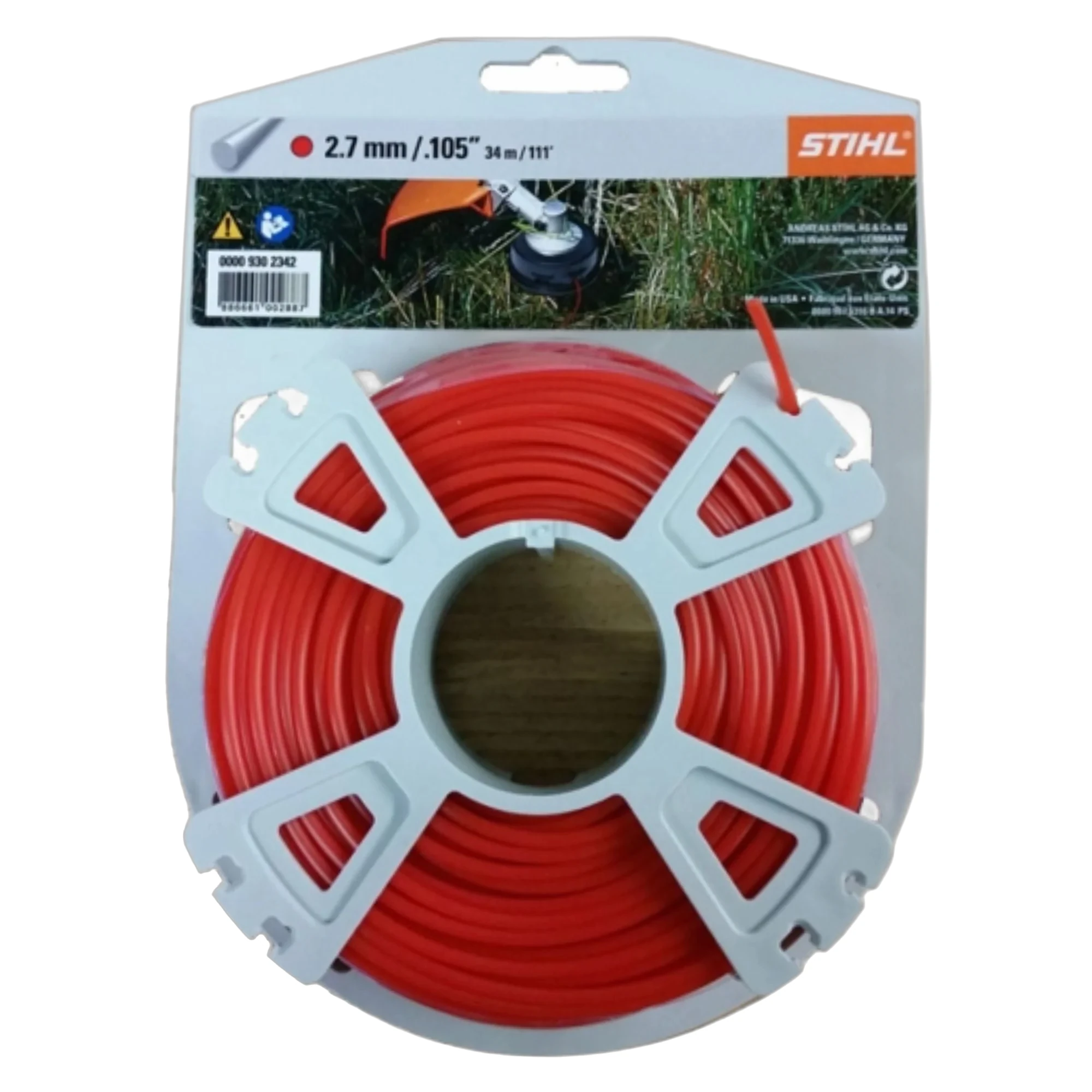 Stihl - 0000-930-2342 - Runde Linie Durchmesser 2,7 mm x 32,0 m Rot