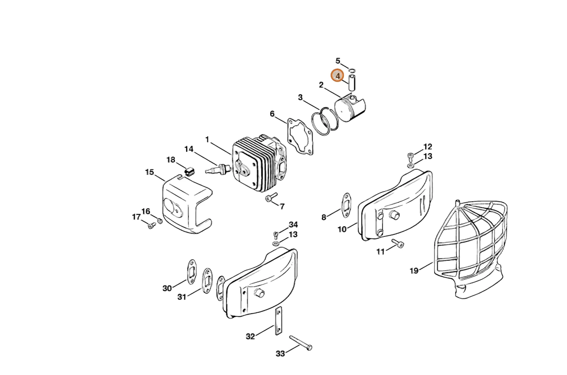 Stihl - 1108-034-1501 - Kolbenbolzen 12x8x33