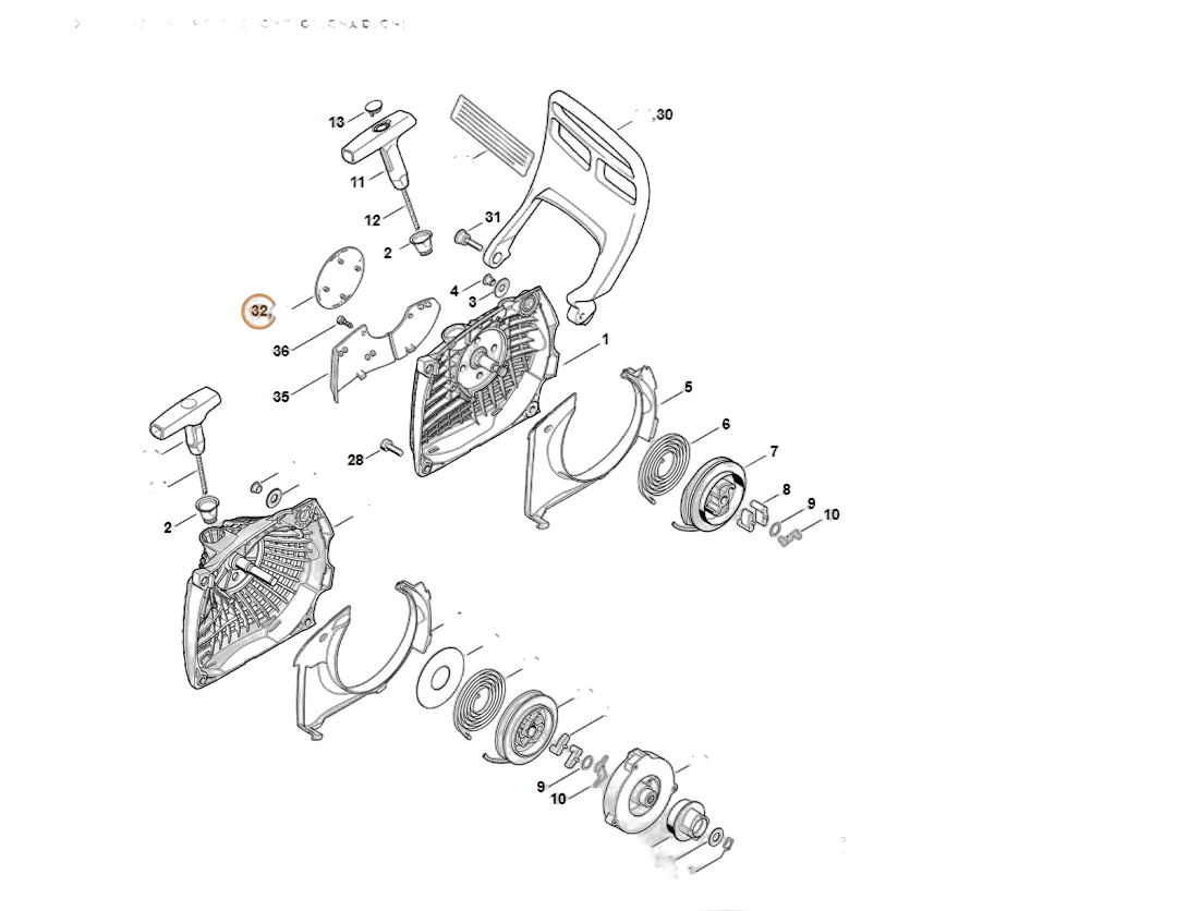 Stihl - 1141-967-1500 - Typenschild mit Gerätetyp MS 261