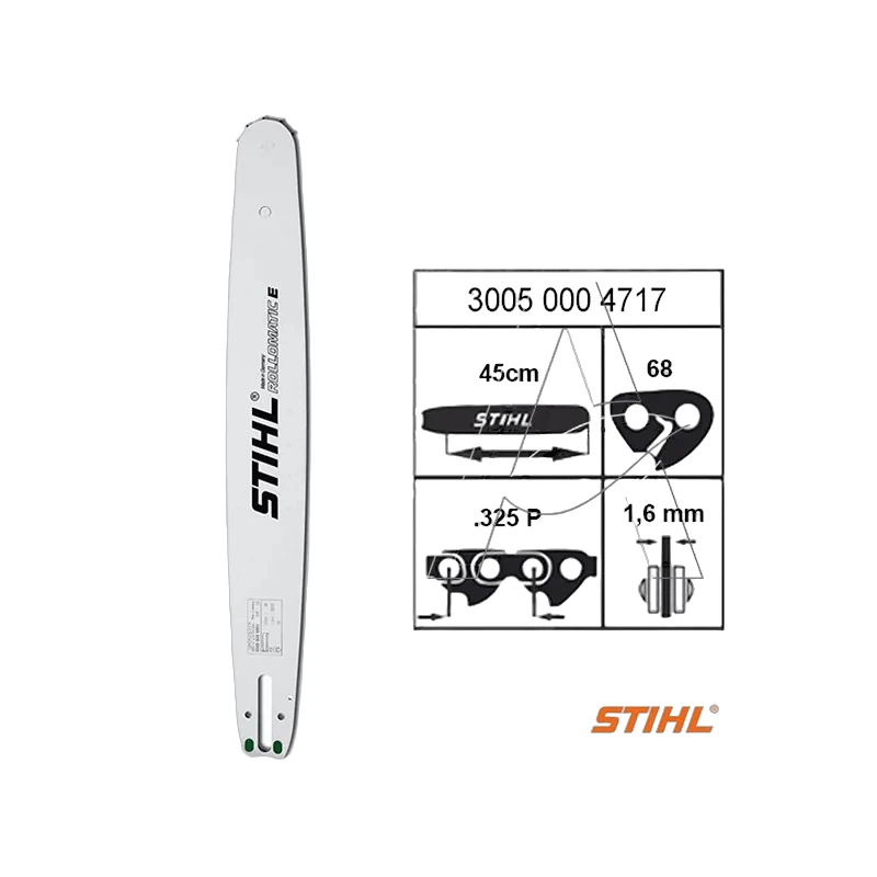 Stihl - 3005-008-4717 - Führungsschiene R 45 cm/18 Zoll 1,6 mm/0,063 Zoll .325 Zoll