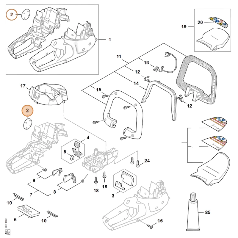 Stihl - 4521-967-1501 - Gerätetypenschild HSA 50