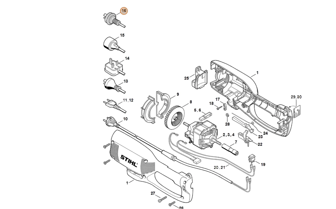 Stihl - 4809-440-2001 - Stromversorgungsanschlusskabel AR