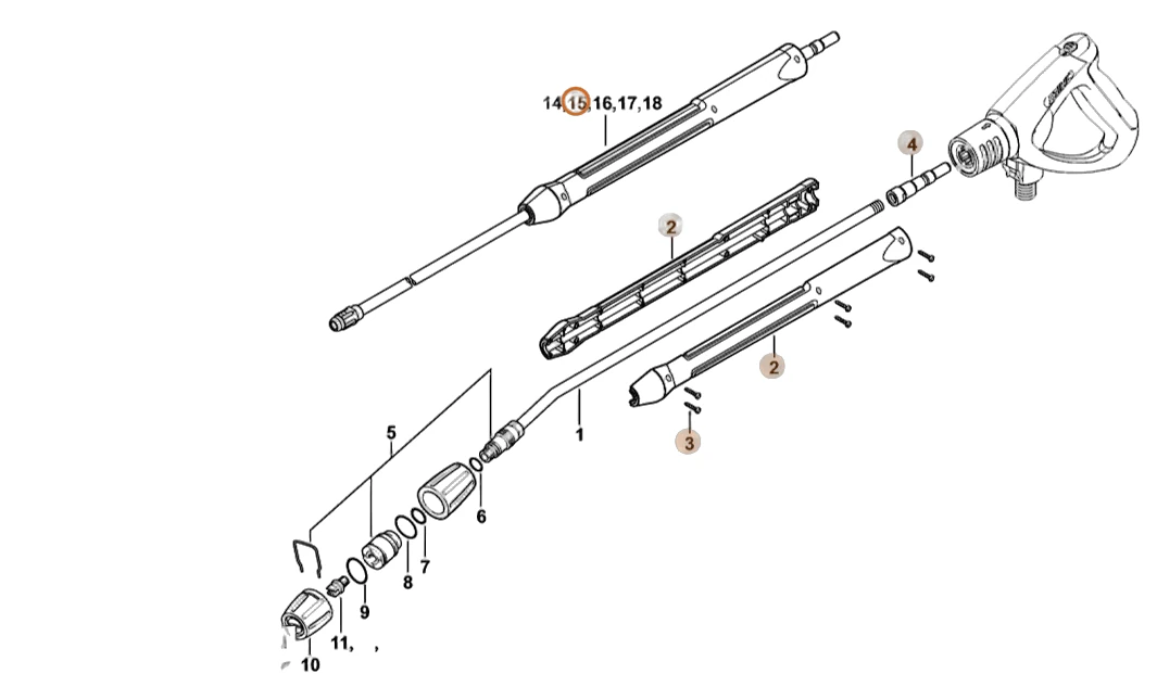 Stihl - 4925-500-0961 - Gerade Sprühlanze 0,5 m