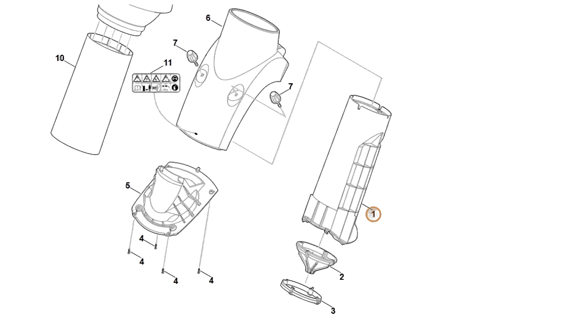 Stihl - 6008-703-0310 - Mittelteil des Trichters