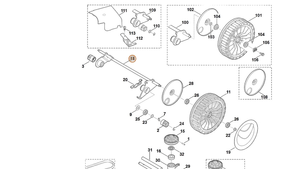 Stihl - 6375-700-2417 - Achse